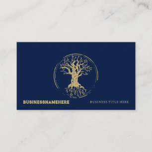 Tarjeta De Visita Árbol de la Vida Azul Marino Oscuro