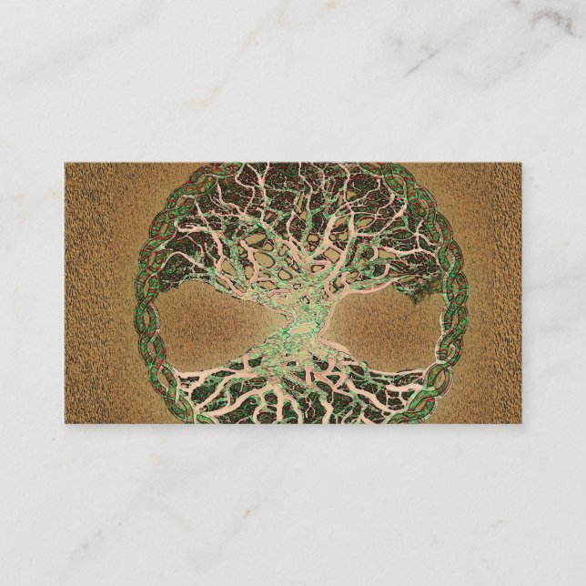 Tarjeta De Visita Árbol de la vida Brown (Anverso)