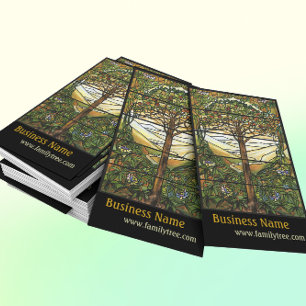 Tarjeta De Visita Árbol de la vida/del vitral de Tiffany