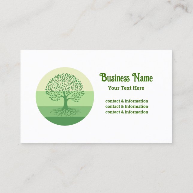 Tarjeta De Visita árbol de la vida, día del árbol (Reverso)