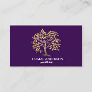 Tarjeta De Visita Árbol de la Vida Personalizado Moderno - Hojas Col