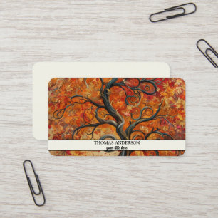 Tarjeta De Visita Árbol de la Vida Personalizado Moderno - Hojas Col