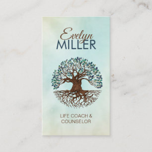 Tarjeta De Visita Árbol de la vida - Yggdrasil - Hojas de mármol