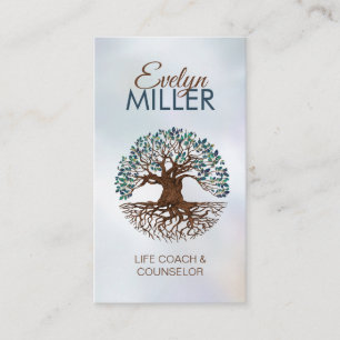Tarjeta De Visita Árbol de la vida - Yggdrasil - Negocios de Hojas d