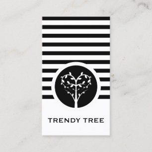 Tarjeta De Visita Árbol de Moda rayado