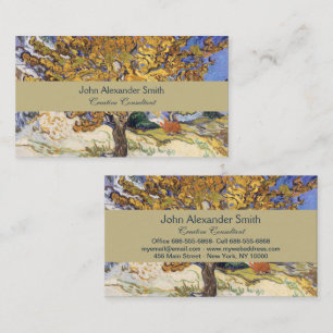 Tarjeta De Visita Árbol de Moras Amarillo con Remolino de Van Gogh