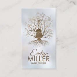Tarjeta De Visita Árbol de música guitarra - Oro y Browns