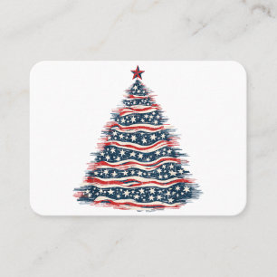 Tarjeta De Visita Árbol de Navidad Bandera Americana Patriótica
