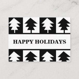 Tarjeta De Visita Árbol de Navidad Blanco y Negro Profesional