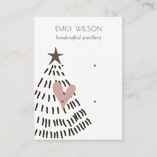 Tarjeta De Visita Árbol de Navidad Escandi Moderno Corazón 2 Pendien