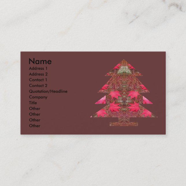 Tarjeta De Visita Árbol de navidad - hojas de otoño (Anverso)