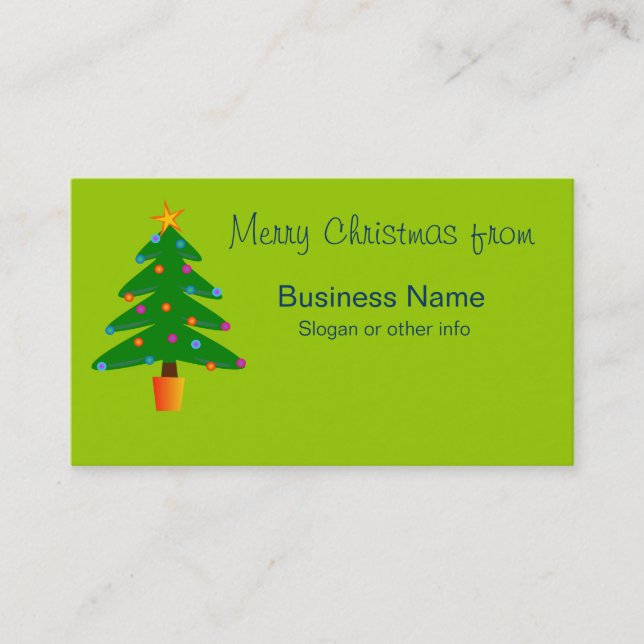 Tarjeta De Visita Árbol de Navidad Verde Festivo (Anverso)