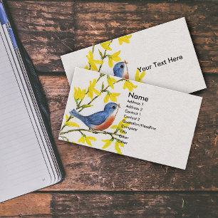 Tarjeta De Visita Árbol de pájaros azules canto