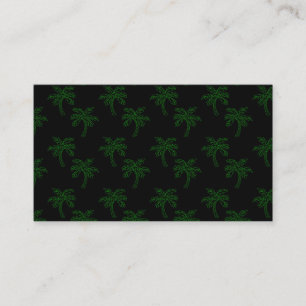 Tarjeta De Visita Árbol de Palma Tropical Contorno Verde Vibraciones
