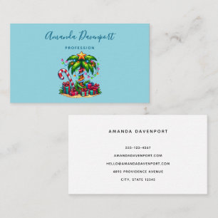 Tarjeta De Visita Árbol de palmas de Navidades tropicales