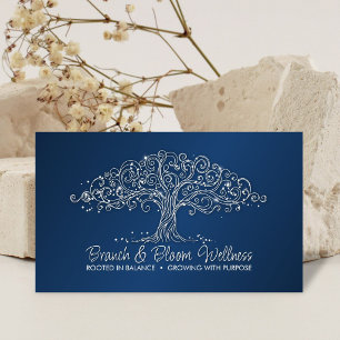 Tarjeta De Visita Árbol de rama en espiral caprichoso elegante