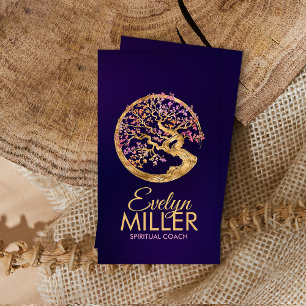 Tarjeta De Visita Árbol de sakura de círculo enso zen - Flor pastel