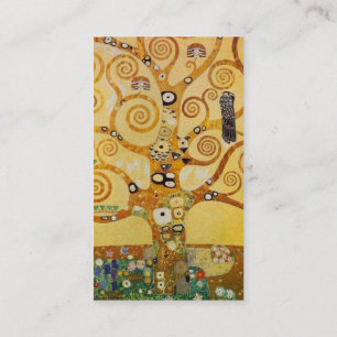 Tarjeta De Visita Árbol de Vida Dorado Arte – Klimt Art Nouveau