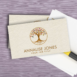 Tarjeta De Visita Árbol de vida - Hojas coloridas