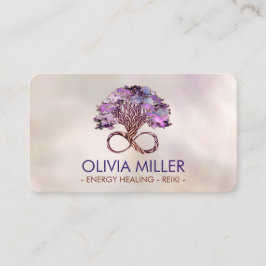 Tarjeta De Visita Árbol de vida - Infinito - Ametista y Fluorita