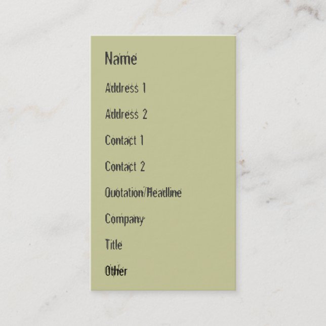 Tarjeta De Visita Árbol De Vida / Pedigree De Hombre (Anverso)