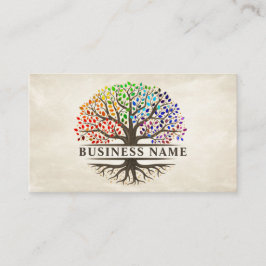 Tarjeta De Visita Árbol de vida - Yggdrasil - Hojas arcoiris