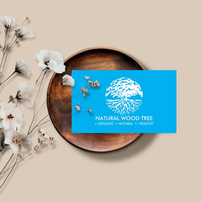 Tarjeta De Visita árbol del bosque de naturaleza azul (Subido por el creador)