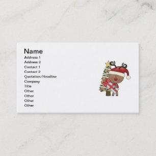 Tarjeta De Visita Árbol del día de fiesta del reno de Rudy