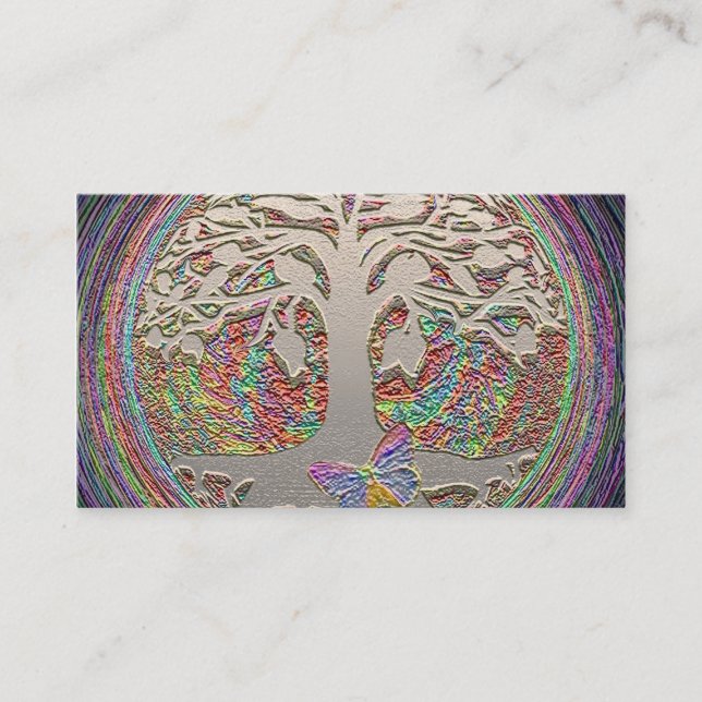 Tarjeta De Visita Árbol del oro con Butterly (Anverso)