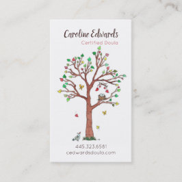 Tarjeta De Visita Árbol dulce con nido y corazón