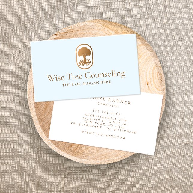 Tarjeta De Visita Árbol elegante con raíces (Subido por el creador)