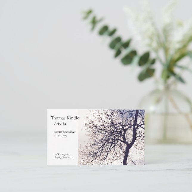 Tarjeta De Visita Árbol en invierno (Anverso de pie)