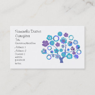 Tarjeta De Visita árbol enrrollado bonito de los flores del estilo