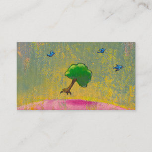 Tarjeta De Visita Árbol esperanzado del vuelo del arte de la