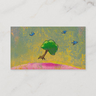 Tarjeta De Visita Árbol esperanzado del vuelo del arte de la