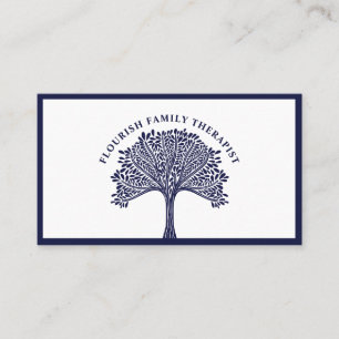 Tarjeta De Visita Árbol familiar moderno floreciente y floreciente