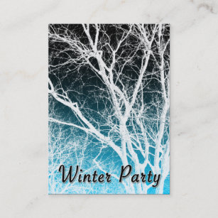 Tarjeta De Visita árbol fantasma fiesta de invierno