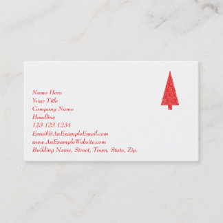 Tarjeta De Visita Árbol festivo rojo. Rojo y blanco. La Navidad