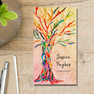 Tarjeta De Visita Árbol genealógico de familia Beige