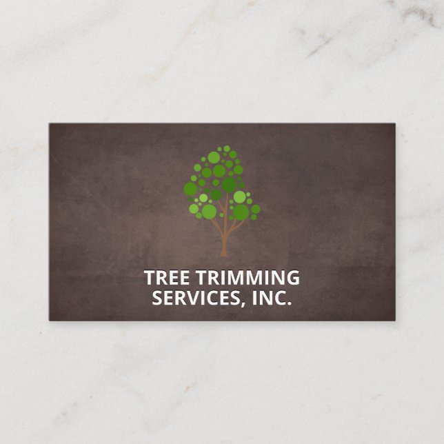 Tarjeta De Visita Árbol | Paisaje | Fondo de textura marrón (Anverso)