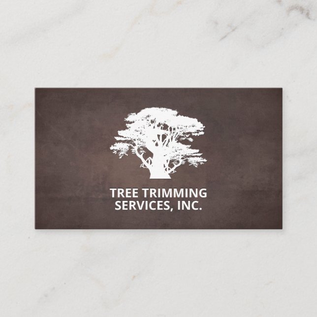 Tarjeta De Visita Árbol | Paisaje | Fondo de textura marrón (Anverso)