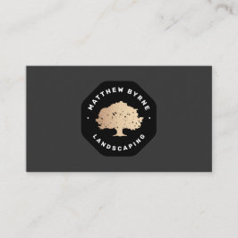 Tarjeta De Visita Árbol paisajista Emblem Negro
