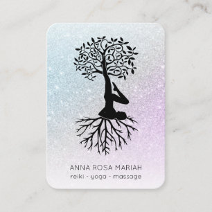 Tarjeta De Visita *~* Árbol Pastel de la Mujer del Yoga de la Vida H