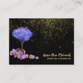 Tarjeta De Visita *~* Árbol Purpurina Oro Amethyst Jewels Mágico