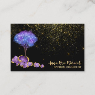 Tarjeta De Visita *~* Árbol Purpurina Oro Amethyst Magic Jeways