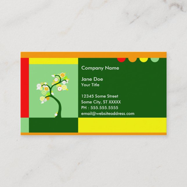 Tarjeta De Visita árbol retro (Anverso)