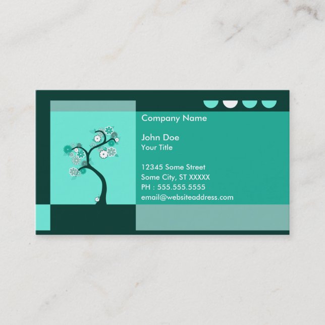 Tarjeta De Visita árbol retro (Anverso)