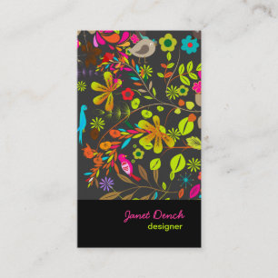 Tarjeta De Visita Árbol retro de PixDezines, colores de neón/fondo d