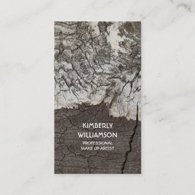 Tarjeta De Visita Árbol Rústico Madera Birch Bark País de madera (Anverso)