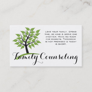 Tarjeta De Visita Árbol Verde Asesoramiento Familiar Coach Espiritua